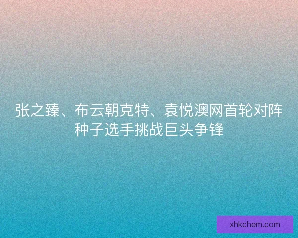 张之臻、布云朝克特、袁悦澳网首轮对阵种子选手挑战巨头争锋