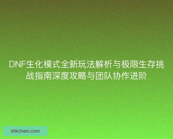 DNF生化模式全新玩法解析与极限生存挑战指南深度攻略与团队协作进阶